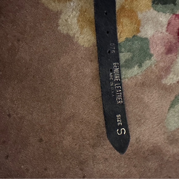 Vintage rocker style Black leather belt with chains, small - Picture 4 of 6